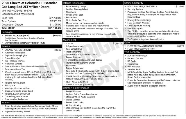Used 2020 Chevrolet Colorado LT w/ Safety Package RWD image 4