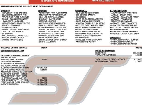 New 2026 Ford Explorer ST w/ Sun And Sound Package AWD/4WD image 2