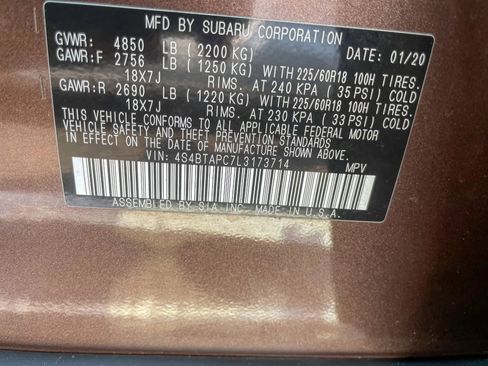 Used 2020 Subaru Outback Touring w/ Popular Package #2 image 57