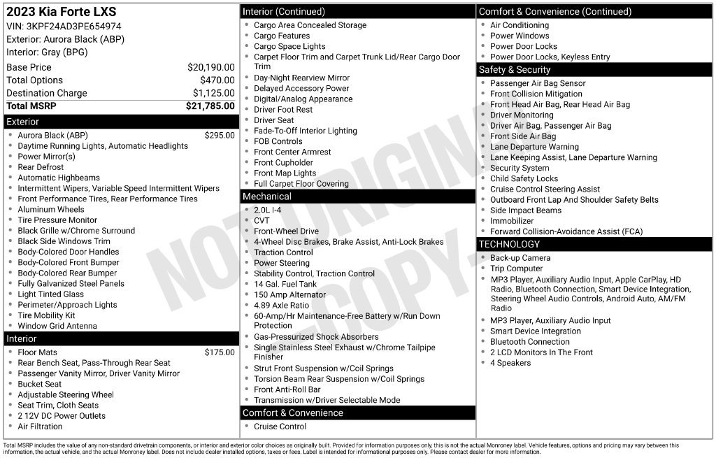 Used 2023 Kia Forte LXS FWD image 2