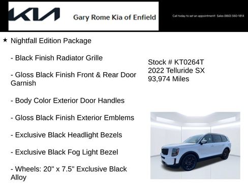 Used 2022 Kia Telluride SX w/ Nightfall Edition Package AWD/4WD image 7