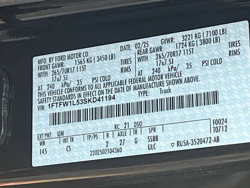Used 2025 Ford F150 XL w/ Equipment Group 103A High AWD/4WD image 29