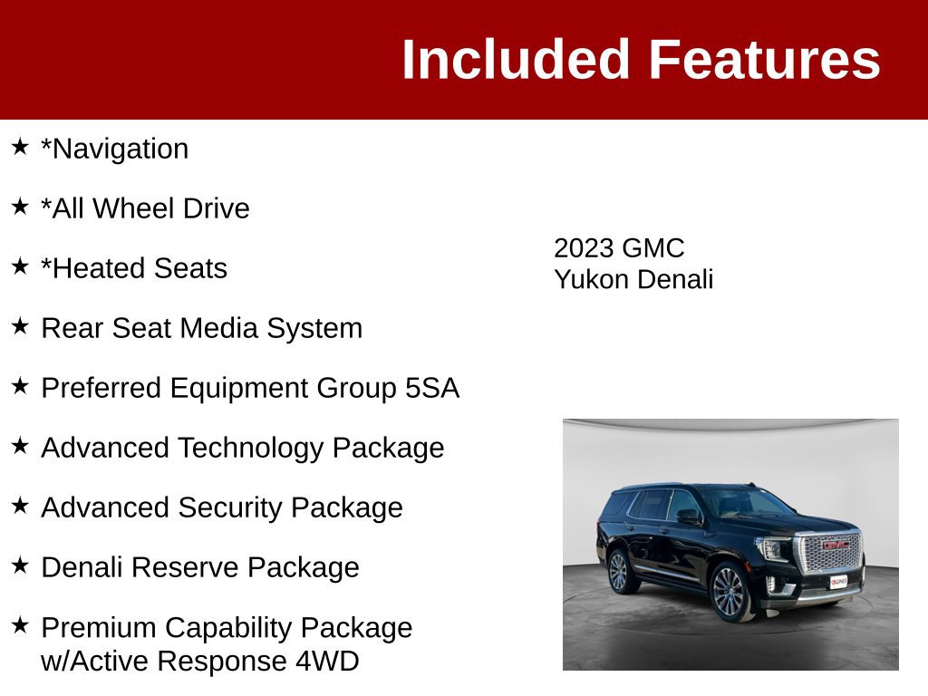 Used 2023 GMC Yukon Denali w/ Denali Reserve Package AWD/4WD image 3
