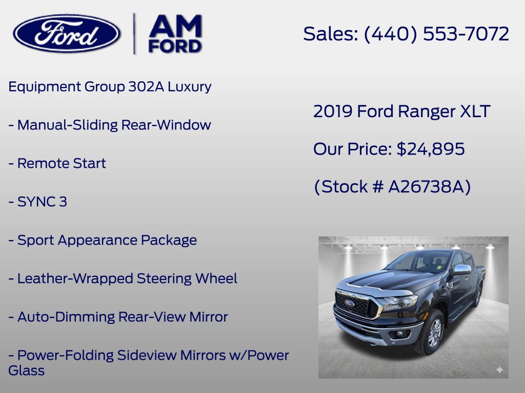 Certified 2019 Ford Ranger XLT w/ Equipment Group 302A Luxury AWD/4WD image 8