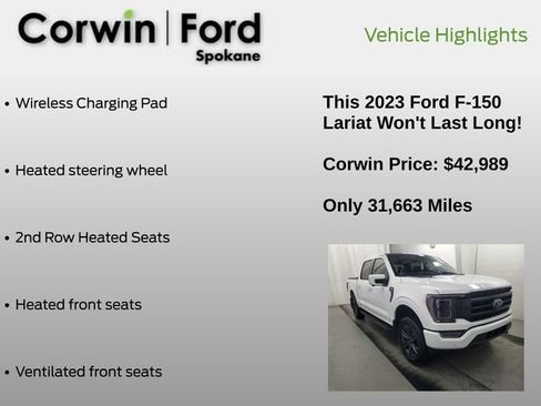 Used 2023 Ford F150 Lariat w/ Equipment Group 502A High AWD/4WD image 10