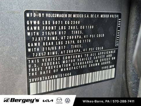 Certified 2024 Volkswagen Tiguan S AWD/4WD image 29