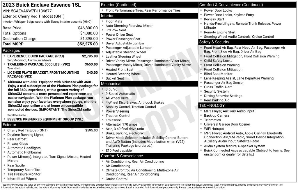 Used 2023 Buick Enclave Essence w/ Experience Buick Package AWD/4WD image 24