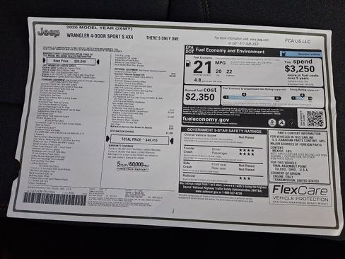 New 2026 Jeep Wrangler Unlimited Sport AWD/4WD image 16