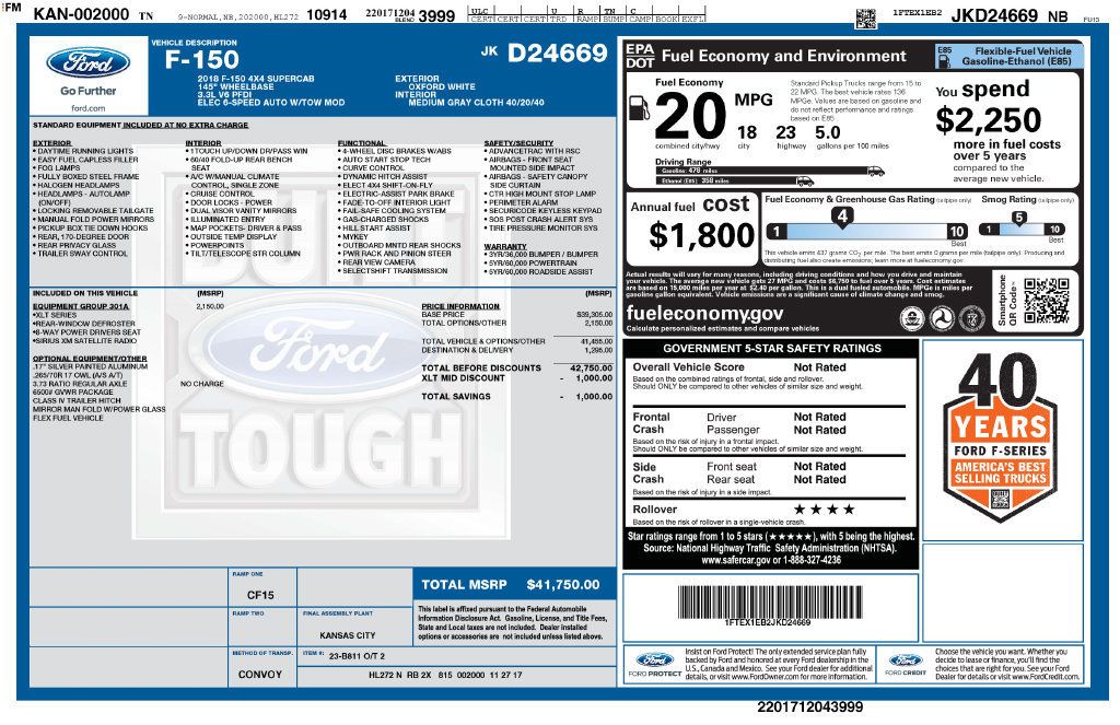 Used 2018 Ford F150 XLT w/ Equipment Group 301A Mid AWD/4WD image 41