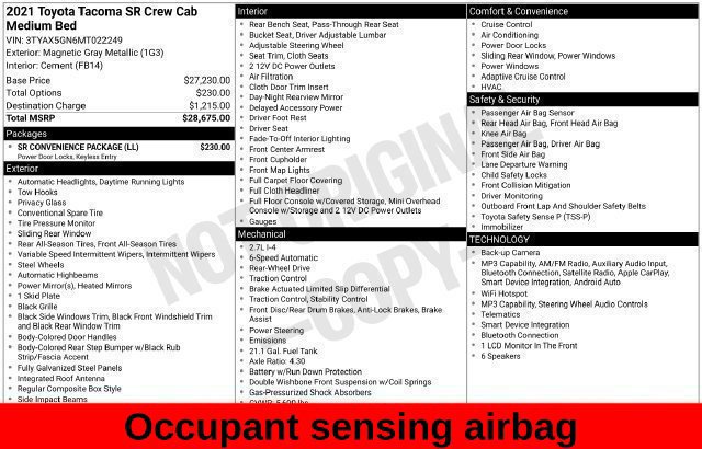 Used 2021 Toyota Tacoma SR w/ SR Convenience Package RWD image 30