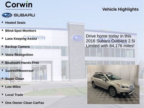 Used 2016 Subaru Outback 2.5i Limited AWD/4WD image 6