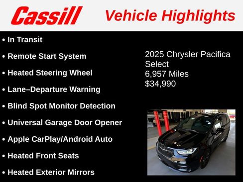 Used 2025 Chrysler Pacifica Select w/ Fav Edition Package FWD image 3