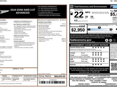 Used 2024 Genesis GV80 2.5T w/ Advanced Package AWD/4WD image 24