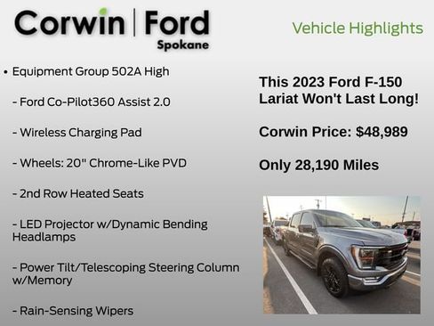 Used 2023 Ford F150 Lariat w/ Equipment Group 502A High AWD/4WD image 16