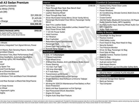 Used 2018 Audi A3 2.0T Premium w/ Convenience Package image 63