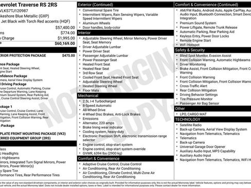 Used 2026 Chevrolet Traverse RS image 8