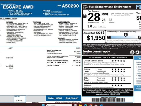 Used 2024 Ford Escape ST-Line w/ Tech Pack #1 AWD/4WD image 4