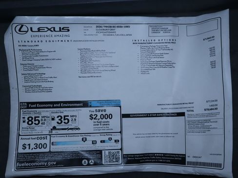 New 2026 Lexus RX 450h 450h+ Luxury image 9