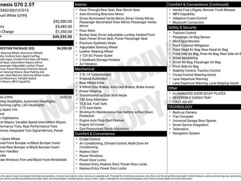 Used 2025 Genesis G70 2.5T w/ Sport Prestige Package image 30