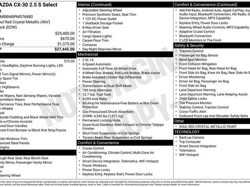 Certified 2023 MAZDA CX-30 AWD 2.5 S w/ Select Package image 9