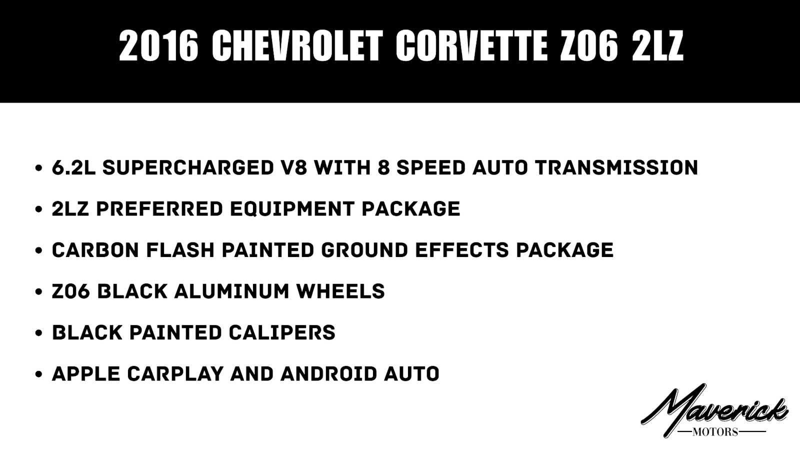 Used 2016 Chevrolet Corvette Z06 w/ 2LZ Preferred Equipment Group RWD image 2