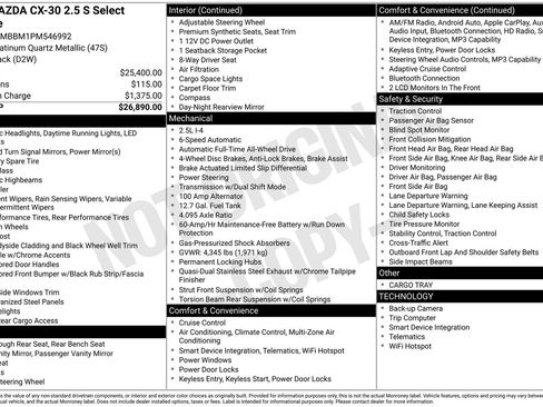 Used 2023 MAZDA CX-30 AWD 2.5 S w/ Select Package image 1