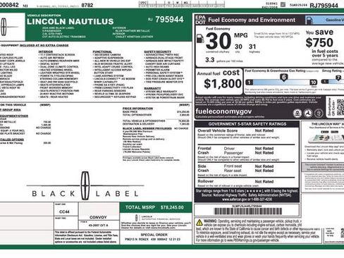 Certified 2024 Lincoln Nautilus Black Label AWD/4WD image 36