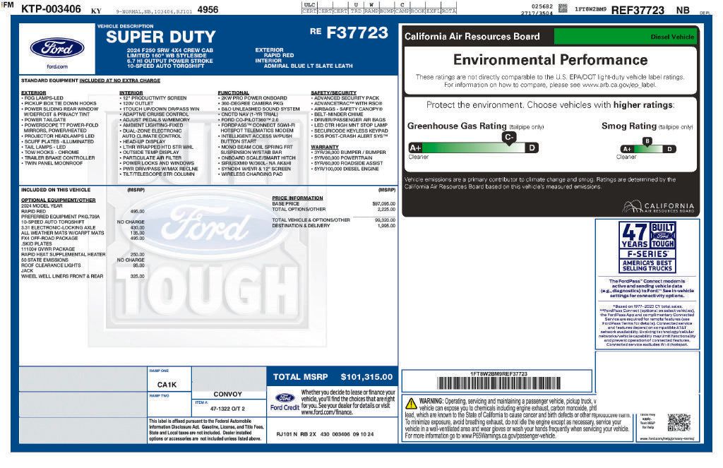 Used 2024 Ford F250 Limited w/ FX4 Off-Road Package AWD/4WD image 26