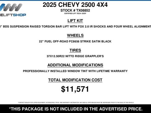 Used 2025 Chevrolet Silverado 2500 Custom w/ Custom Value Package image 2