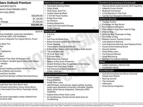 Used 2023 Subaru Outback Premium AWD/4WD image 33