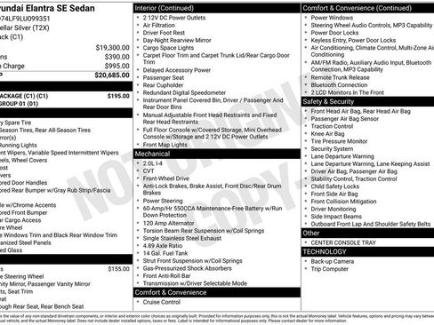 Used 2020 Hyundai Elantra SE w/ Cargo Package (C1) FWD image 11