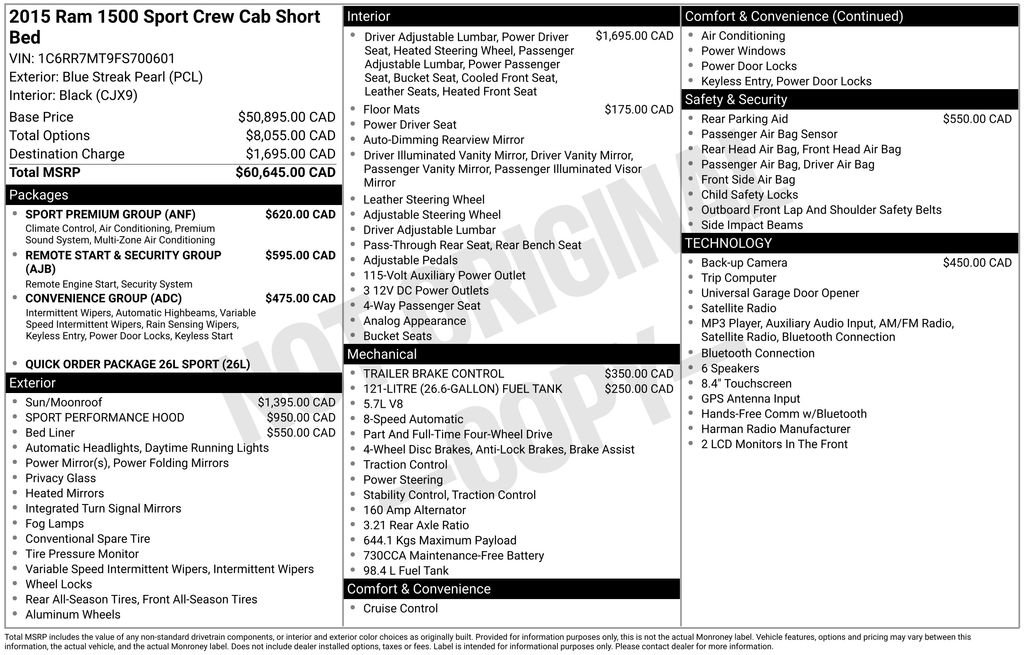 Used 2015 RAM 1500 Sport w/ Sport Premium Group AWD/4WD image 82