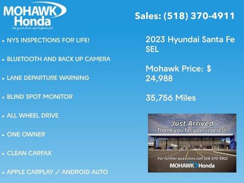 Used 2023 Hyundai Santa Fe SEL AWD/4WD image 3