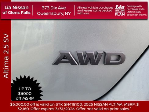 New 2025 Nissan Altima 2.5 SV w/ SV Special Edition Package image 5