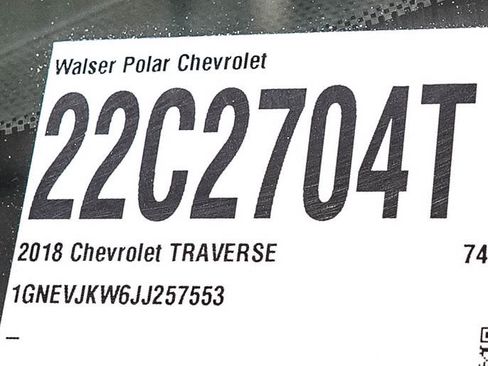 Used 2018 Chevrolet Traverse Premier w/ LPO, 'HIT The Road' Package AWD/4WD image 33