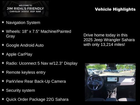 Used 2025 Jeep Wrangler Unlimited Sahara AWD/4WD image 5