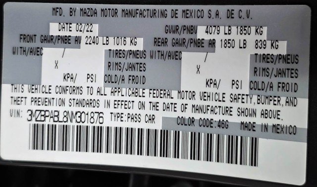 Used 2022 MAZDA MAZDA3 s FWD image 40