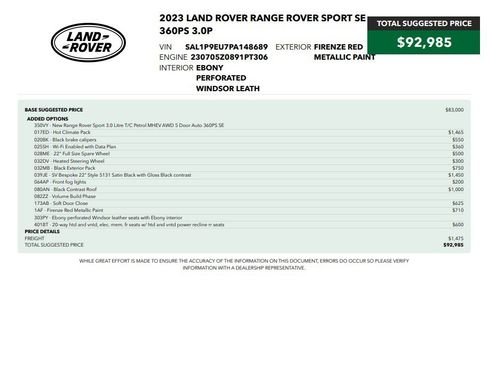 Used 2023 Land Rover Range Rover Sport SE AWD/4WD image 78