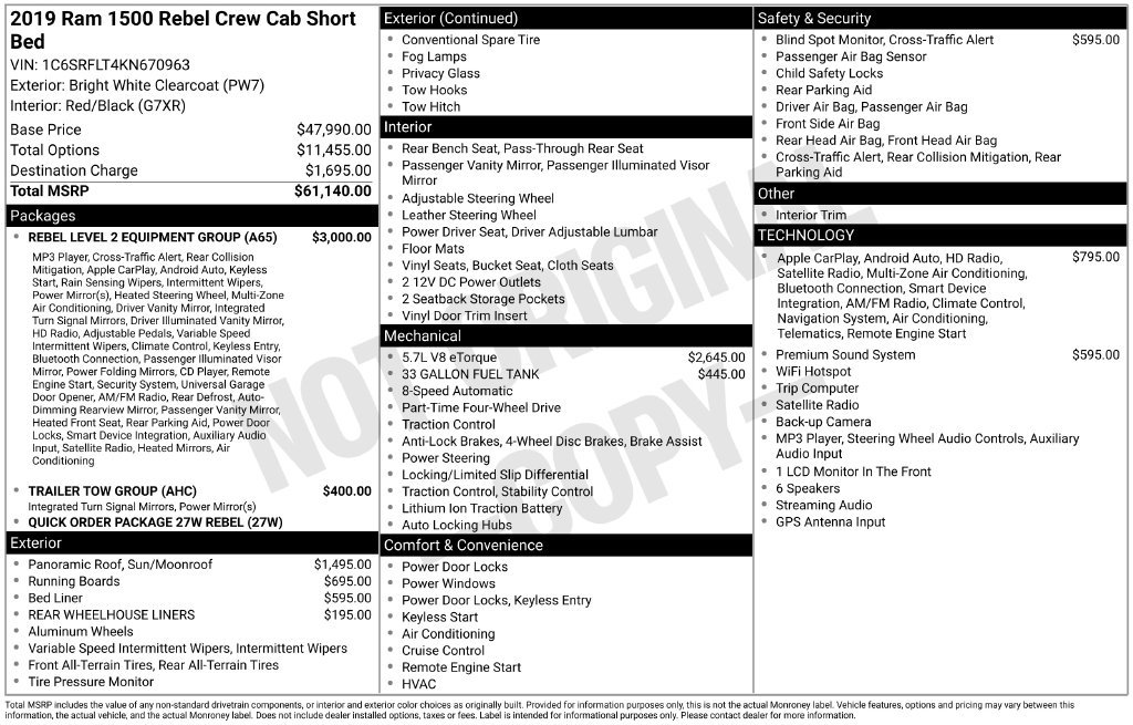 Used 2019 RAM 1500 Rebel w/ Rebel Level 2 Equipment Group AWD/4WD image 43