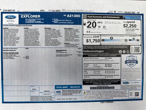 Used 2022 Ford Explorer Platinum w/ Equipment Group 601A AWD/4WD image 32