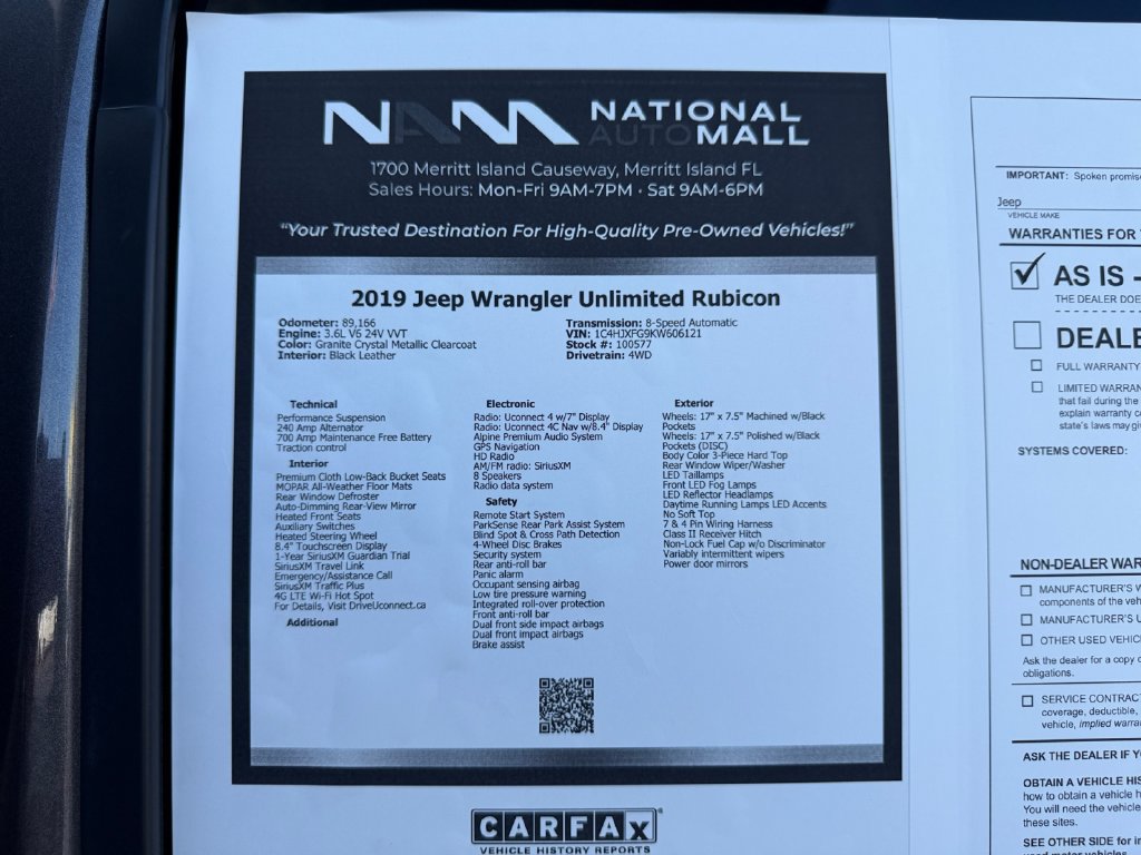 Used 2019 Jeep Wrangler Unlimited Rubicon AWD/4WD image 48