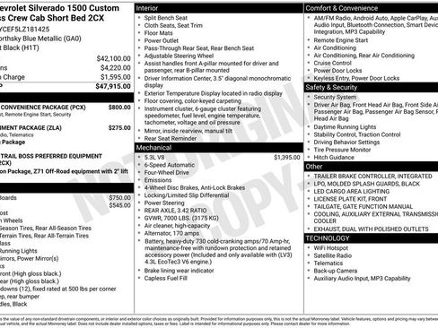 Used 2020 Chevrolet Silverado 1500 Custom Trail Boss w/ Custom Convenience Package image 40