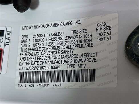 Certified 2020 Honda CR-V EX-L image 34