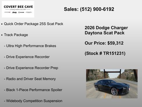 New 2026 Dodge Charger Daytona Scat Pack w/ Track Package AWD/4WD image 6