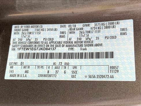 Certified 2018 Ford F150 XLT AWD/4WD image 34