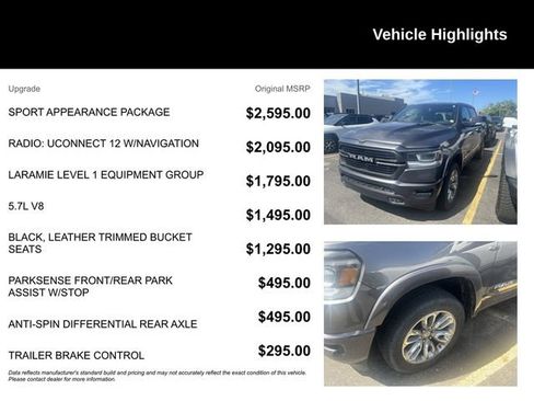 Used 2020 RAM 1500 Laramie w/ Sport Appearance Package AWD/4WD image 3
