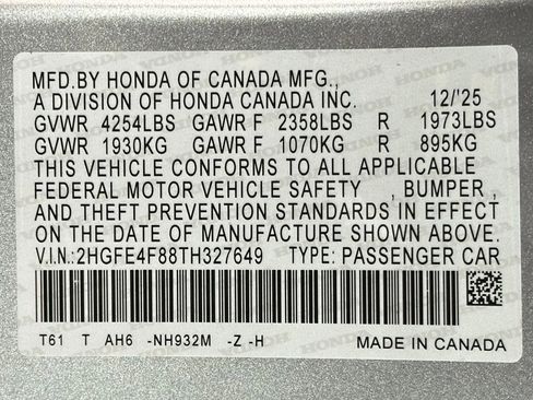 New 2026 Honda Civic FWD Hybrid Sedan image 21