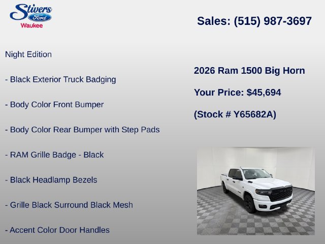 Used 2026 RAM 1500 Big Horn w/ Night Edition AWD/4WD image 33