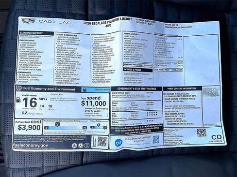 New 2026 Cadillac Escalade Platinum Luxury image 14