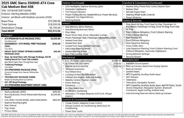 Used 2025 GMC Sierra 3500 AT4 w/ AT4 Premium Plus Package AWD/4WD image 3